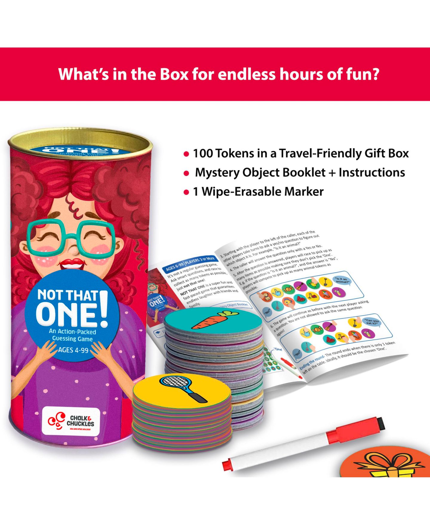 Детская настольная игра Chalk & Chuckles Not That One Family Travel-Friendly Board Game, Ages 5+ — фото 3