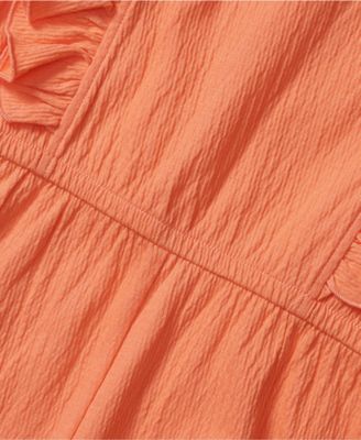 Girls Sleeveless Ruffle Knit Romper