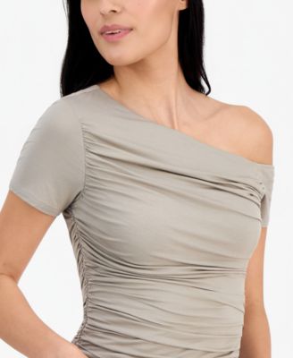 Women's Jaide Asymmetric Short-Sleeve Shirring Top