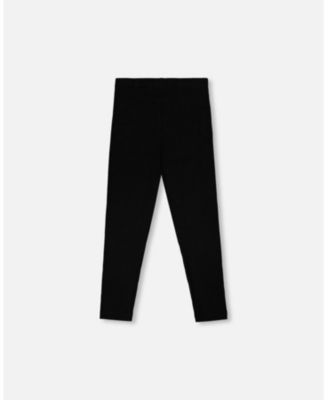Big Girls Full-Length Rib Leggings Black