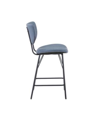 Modern Faux Leather Split-Back Upholstered Counter Height Barstool (Set of 2)