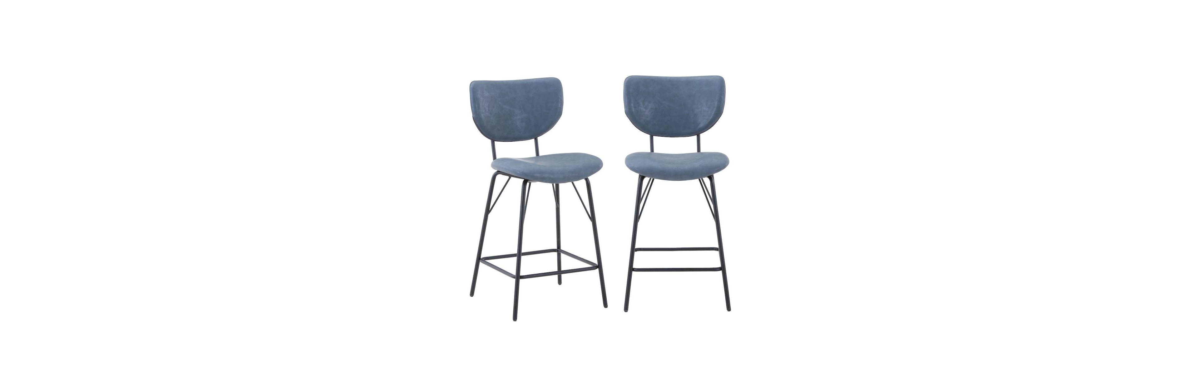 Jofran Modern Faux Leather Split-Back Upholstered Counter Height Barstool (Set of 2