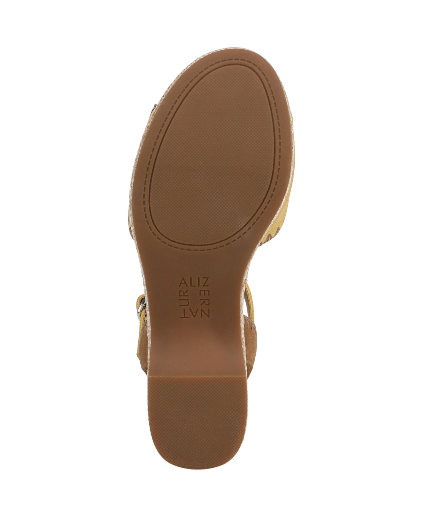 Женские сандалии Naturalizer Della Strappy Wedge Heel, цвет: Жёлтый разноцветный замшевый — фото 5