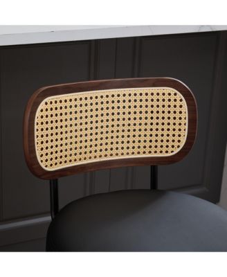 Set of 2 Swivel PU Bar Stools with Padded 3.5-inch Seat Cushion for Dining Pup