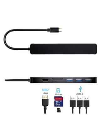 7-in-1 USB C Hub with 4K HDMI & VGA, 5Gbps Data Transfer, Multiport Docking Station for Home Office, Gaming & Travel