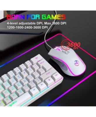 Wired Gaming Mouse, 3600 DPI Adjustable, Ergonomic Plug & Play Mouse for PC Laptop Gamers & Office Workers