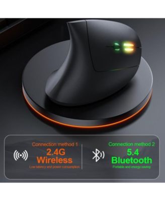 Ergonomic Vertical Wireless Mouse, Dual Mode (Bluetooth 5.4 + 2.4G),Silent Click,3 DPI Levels, for Office/Gaming,for Laptop/PC/Mac
