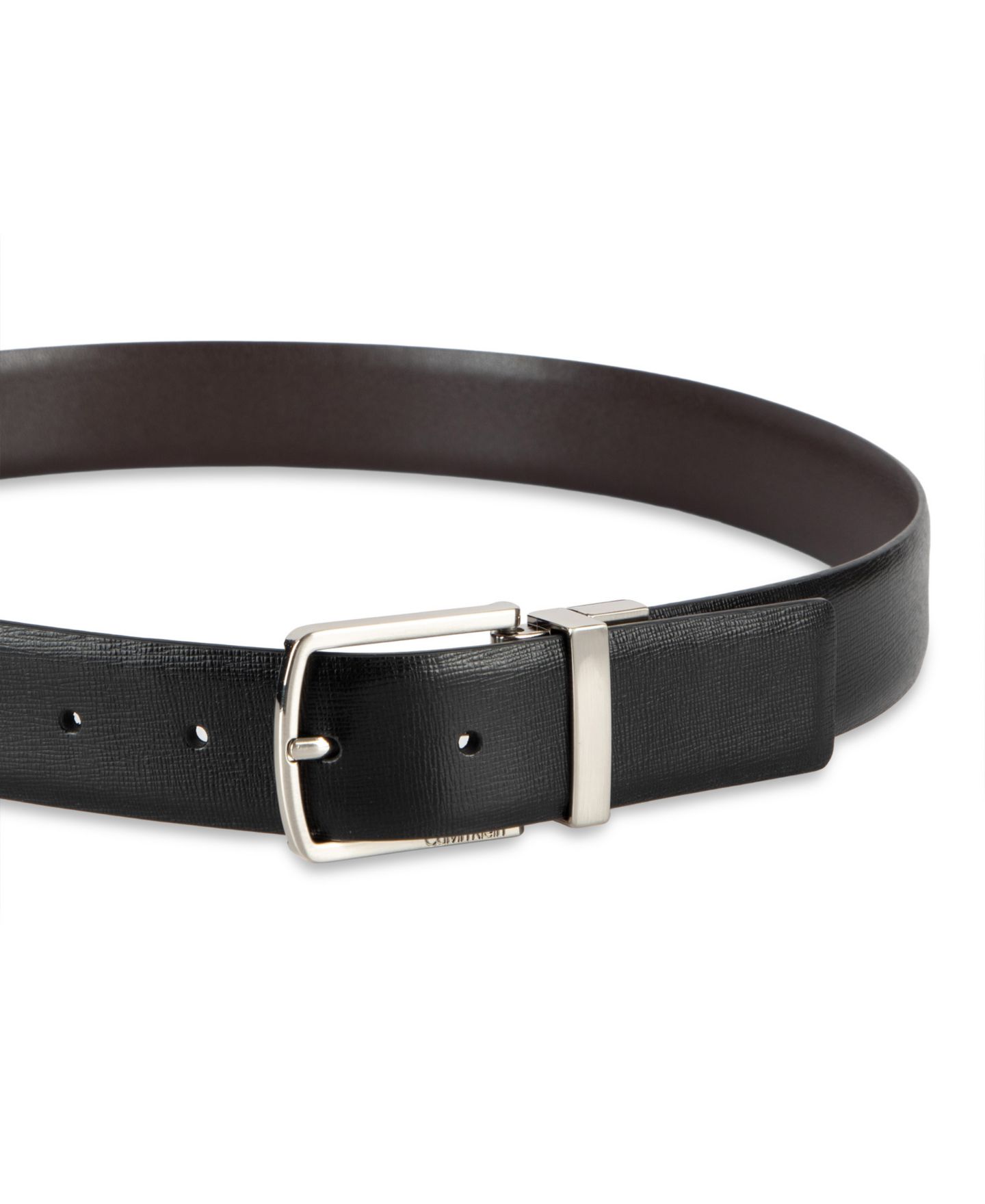 Мужской ремень Calvin Klein Reversible Saffiano Leather Belt, цвет: Чёрный / Коричневый — фото 4