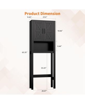 23.6 Inches Wide Toilet Rack with Over The Toilet Storage Cabinet , Small Freestanding Space Saver