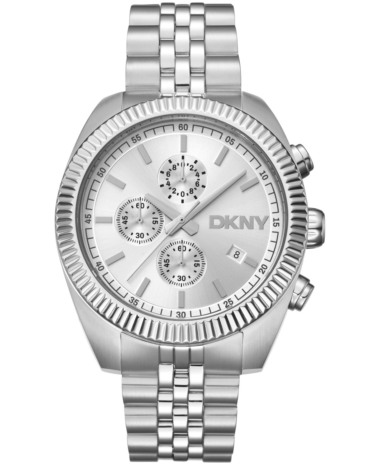 Мужские часы DKNY Chronograph Silver Dial Stainless Steel Bracelet Watch, 42mm — фото 1