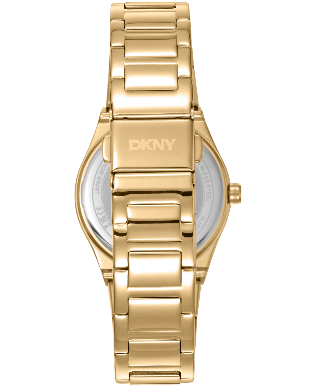 Dkny Women's Jewel-Encrusted Dial Gold-Tone Stainless Steel Bracelet Watch