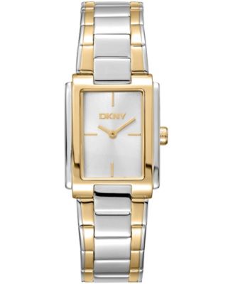 Women's Silver Dial Two-Tone Gold Stainless Steel Bracelet Watch, 23 x 30mm