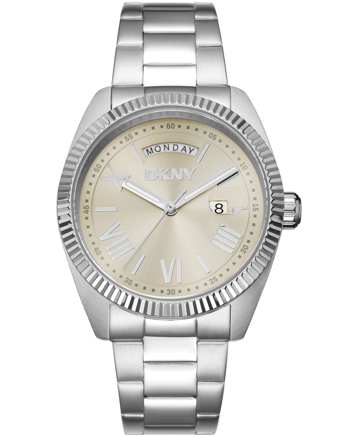 Мужские часы DKNY Day Date Gray Dial Stainless Steel Bracelet Watch, 41mm — фото 1