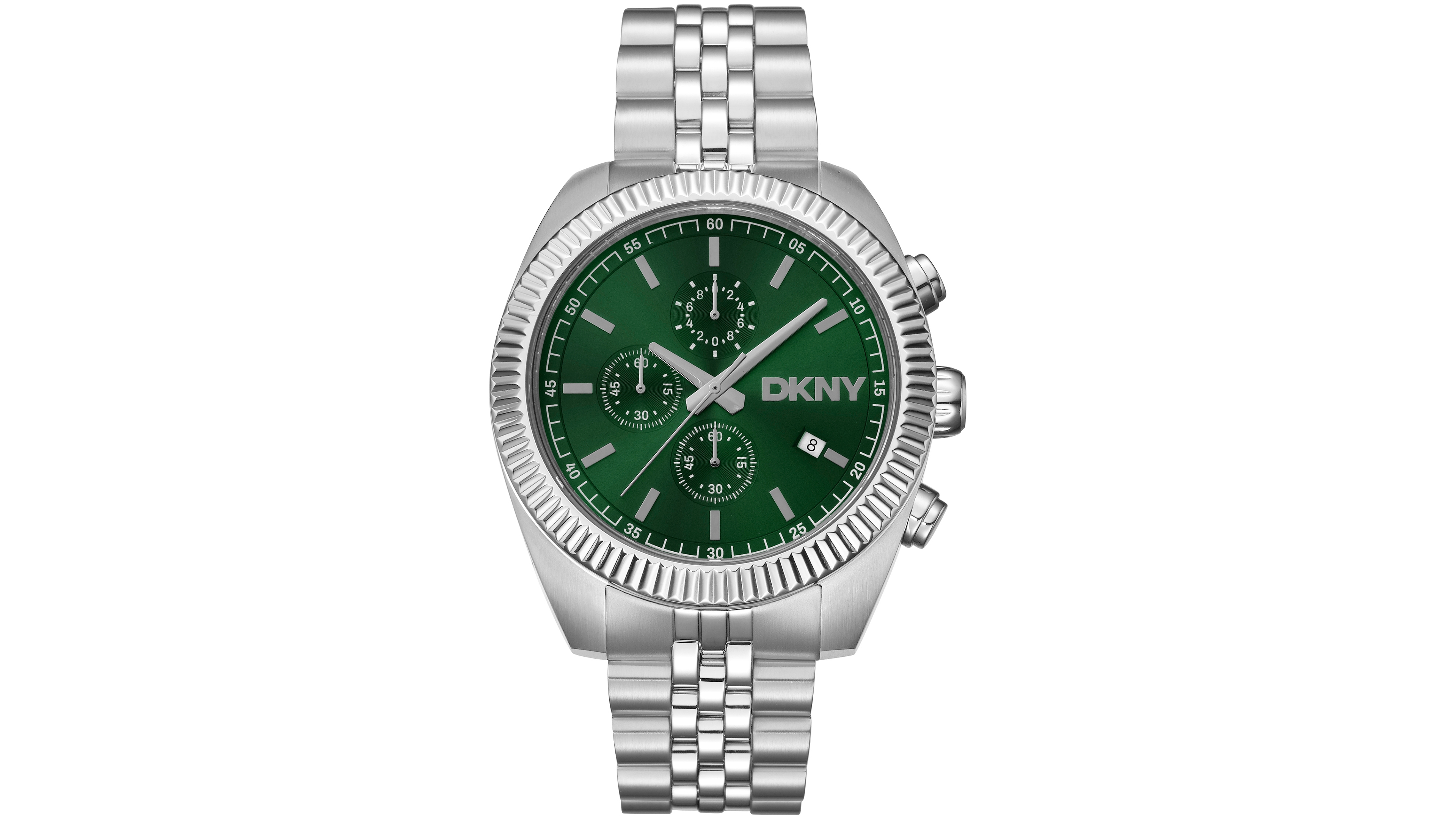 Dkny Men's Chronograph Green Dial Stainless Steel Bracelet Watch, 42mm