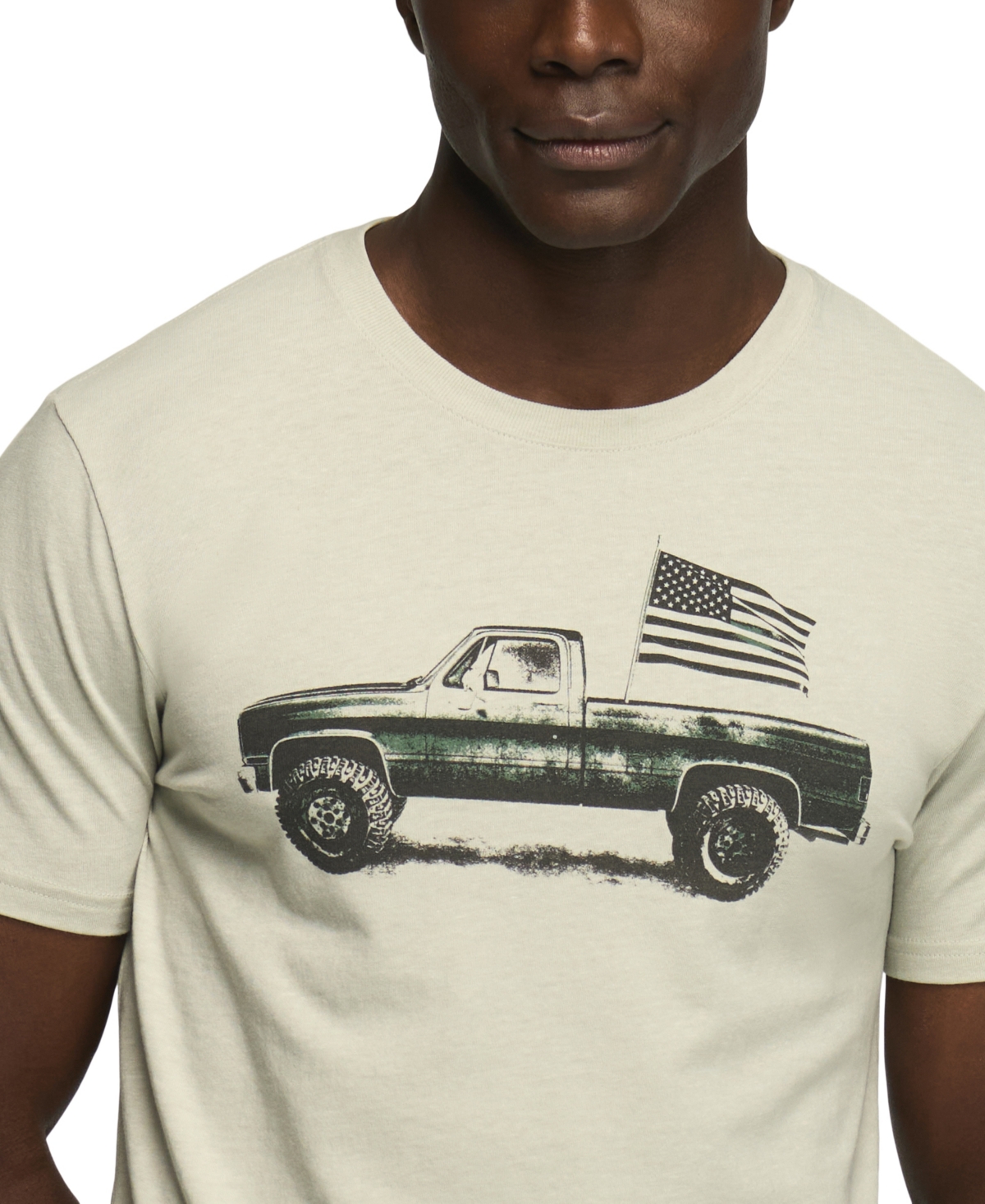 Lucky Brand Men's Flag Truck Graphic Tee