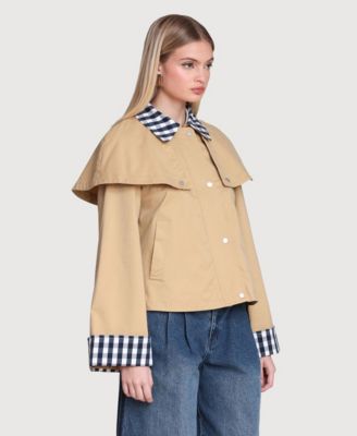 Women's Short Trench Cape Collared Jacket