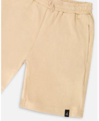 Big Boys Cotton Jersey Shorts Beige