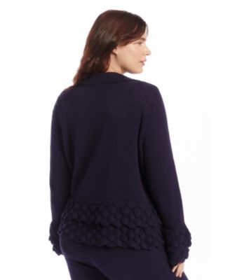Women's Ruffled Peplum Cardigan Sweater