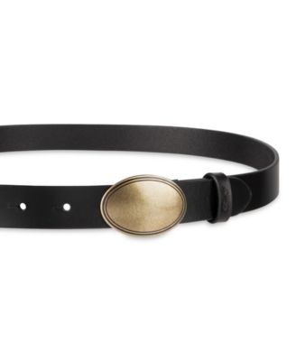 Skinny Plaque Casual Leather Belt