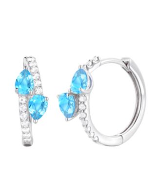 Multi Gemstone Earrings in 14k Gold Over Sterling Silver (Also in Sterling Silver)