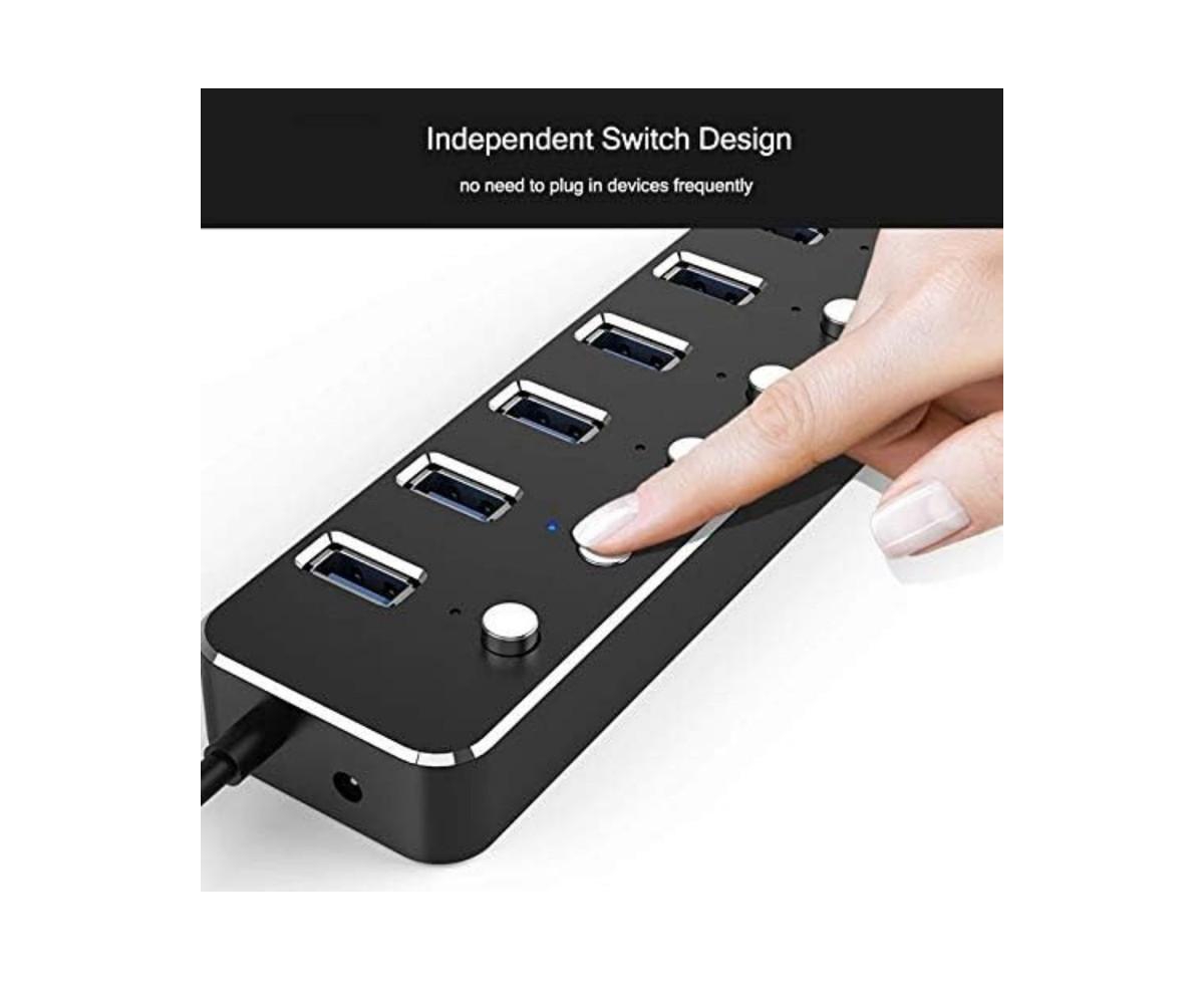 Risokeys Aluminum 7-Port Usb 3.0 Hub