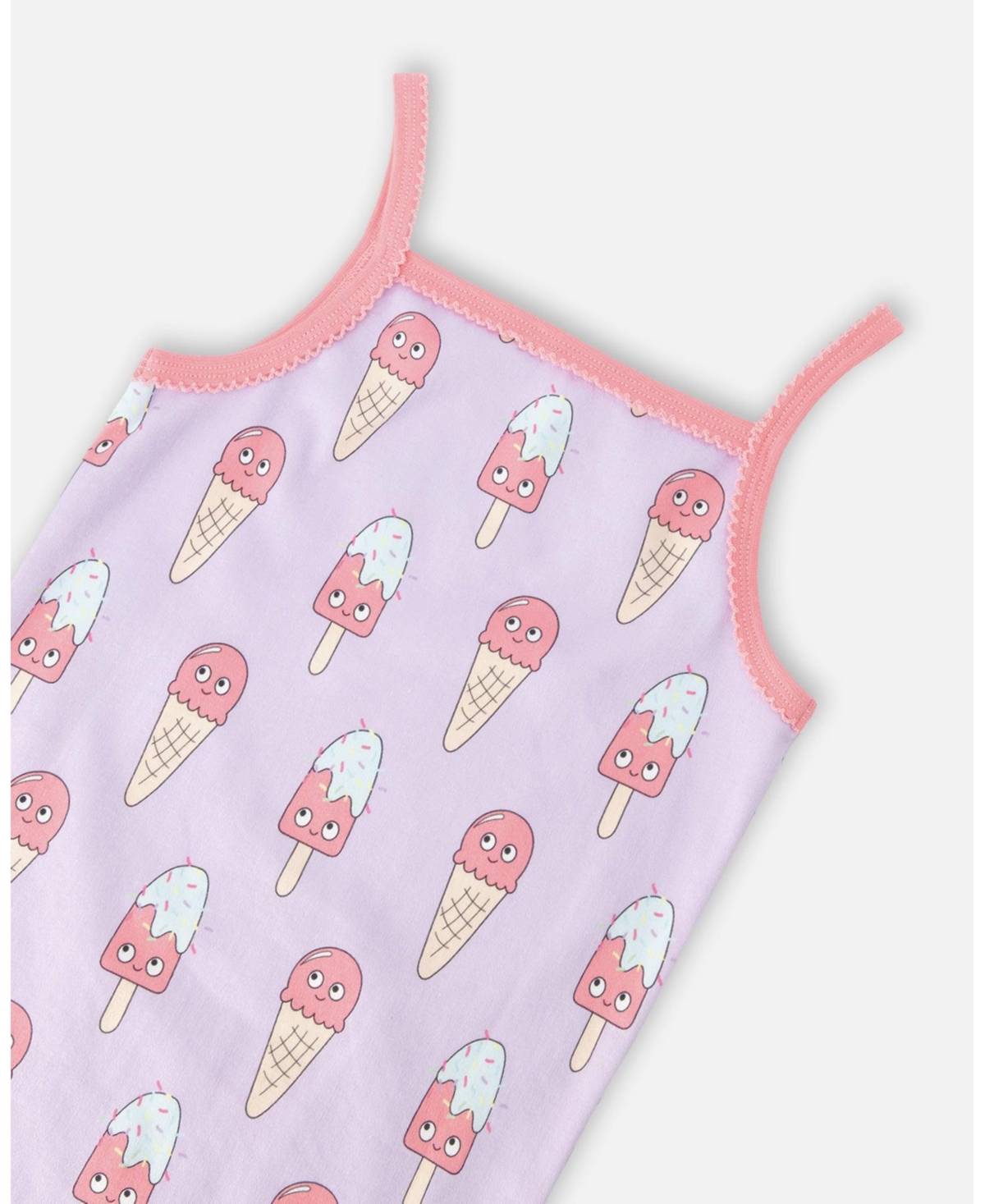 Deux par Toddler Girls Cotton Two-Piece Pyjama Set Lilac Printed Ice Creams