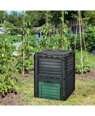 80 Gallon Compost Bin Garden Waste Container Grass Food Trash Barrel Fertilizer