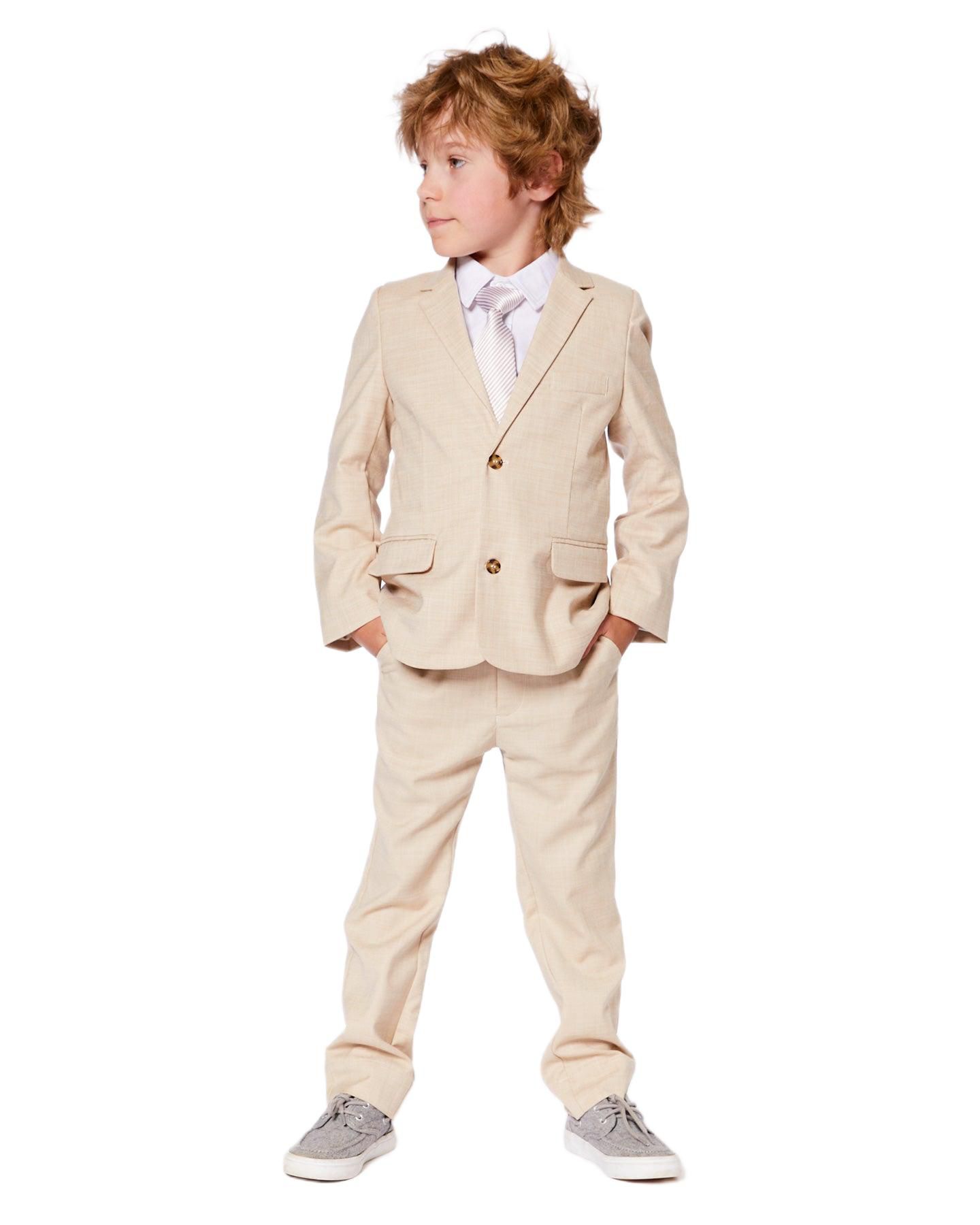 Брюки Deux par Deux Classic Pants Beige - Toddle для мальчиков-малышей, цвет: Бежевый — фото 2