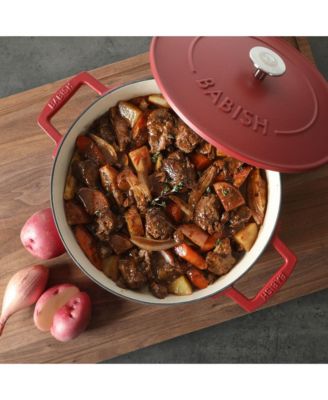 6 Qt Round Matte Enamel  Cast Iron Dutch Oven Pot With Lid - Red