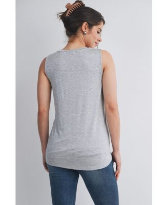 Maternity Nursing Scoop-Neck Sleeveless Tank Top