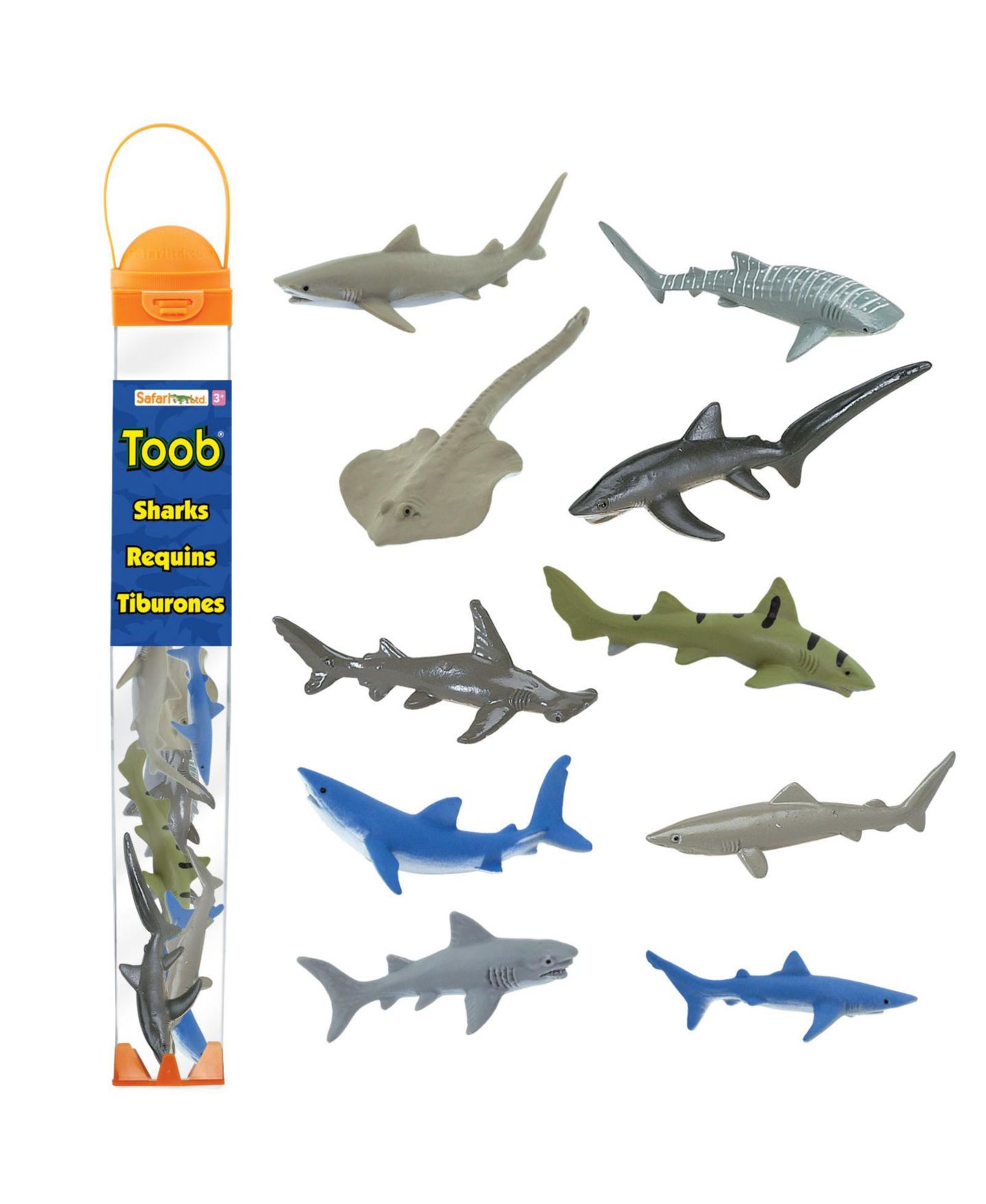 Детские фигурки Safari Ltd. Sharks Hand-Painted 11-Piece Figurine Set, Ages 3+, цвет: Разноцветный — фото 1