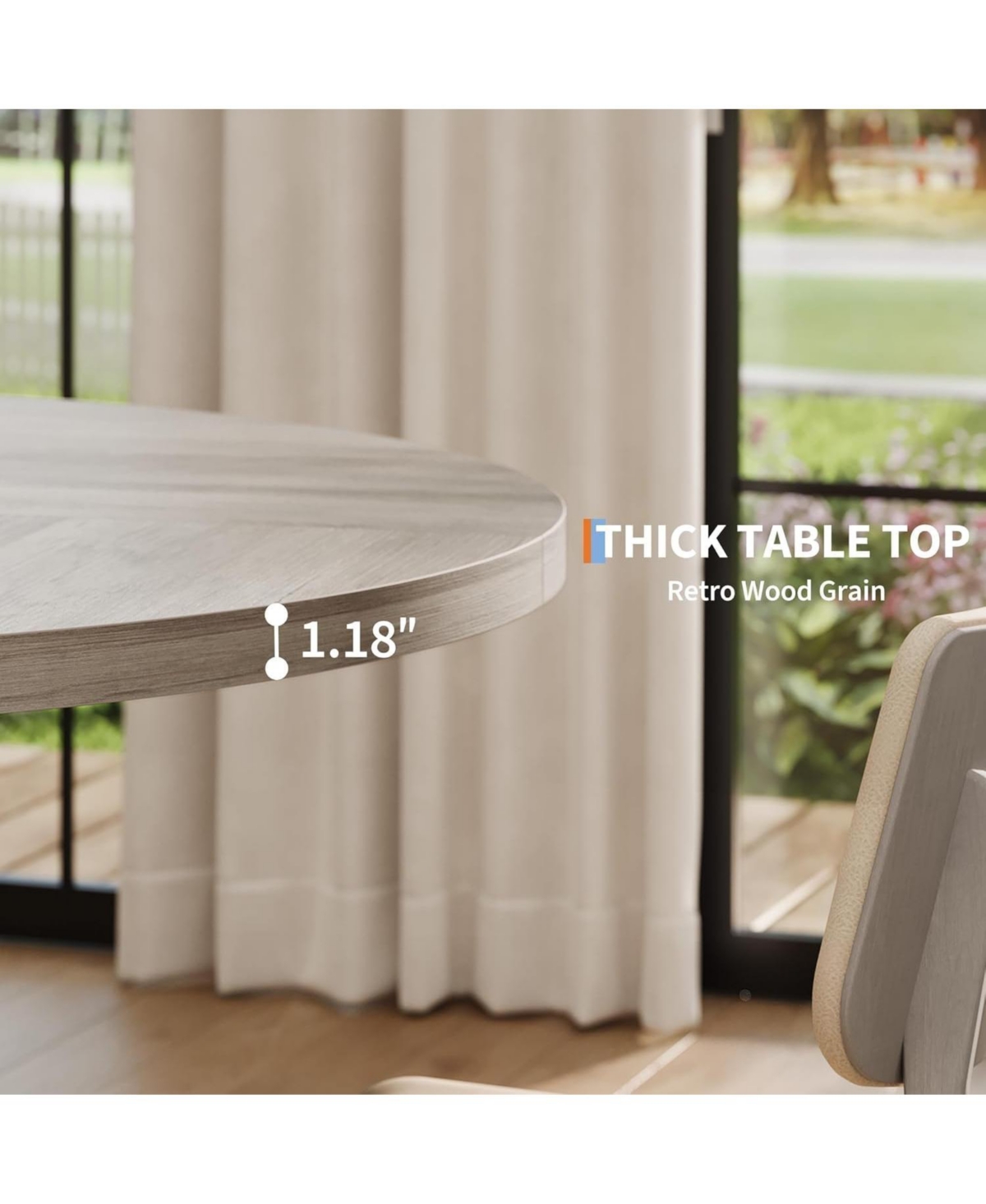 gaomon Round Dining Table – 47-inch Kitchen and Room Table, Perfect for Modern Spaces.