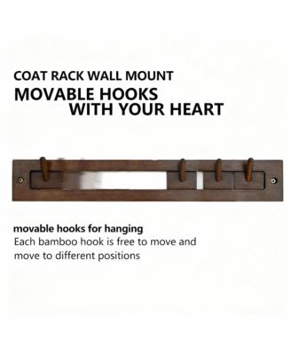 Wall-Mounted Coat Rack with 4 Hooks, High-Load Capacity, Adjustable Storage