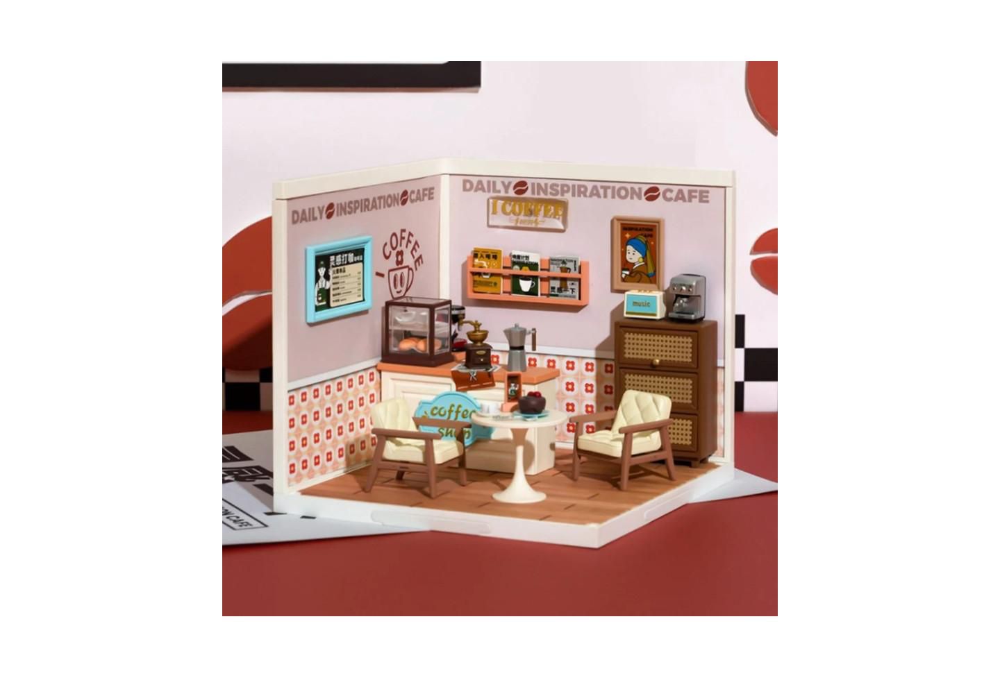 Детские куклы Robotime Perfect Romance Cafe Miniature House, Modular-Design Building Model with Furniture, Ages 14+ — фото 2