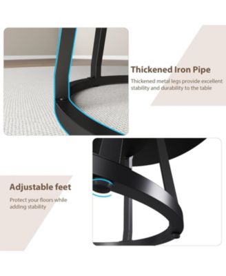 47 in" Round Dining Table for 4, Farmhouse Dining Room Circle Dinner Table,Space Saving Wood Kitchen & Dining Room Furniture