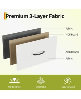 63'' Fabric Long Dresser with 12 Drawers for Bedroom - Dresser TV Stand for 55, 65