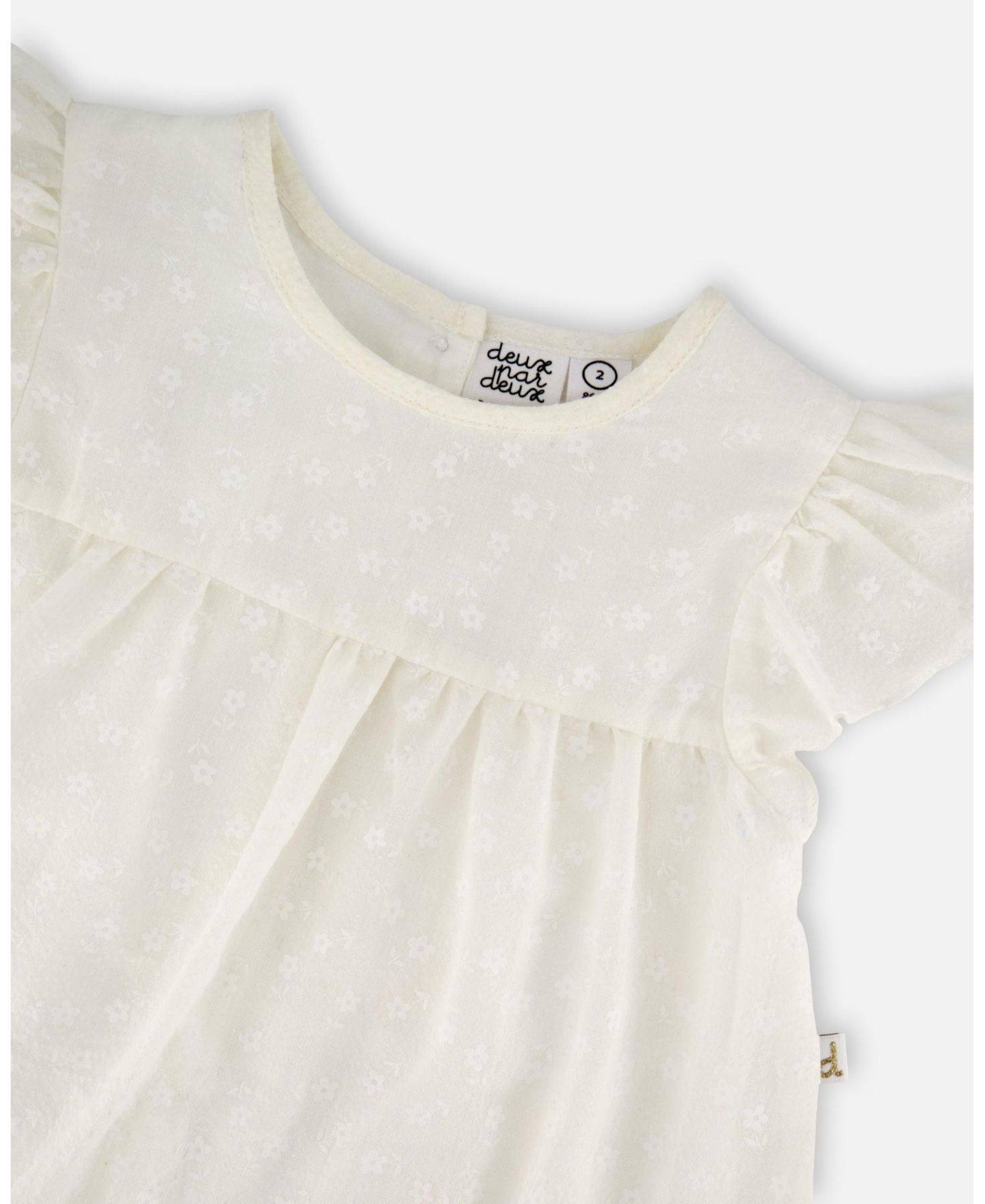 Платье Deux par Deux Printed Poplin Dress Off для девочек, цвет: Молочно-белый — фото 4