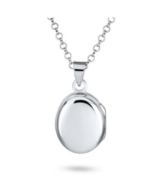 Danity  .925 Silver Oval Shape Photo Lockets Pendant Necklace