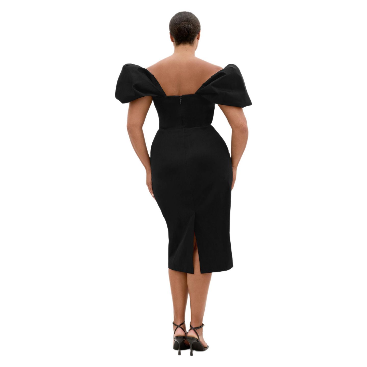 Женское платье CITY CHIC Elyse Off Shoulder Midi, цвет: Чёрный — фото 2