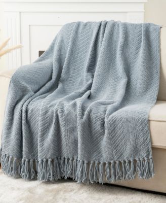Herringbone Chenille Knit Throw, 50" x 60"