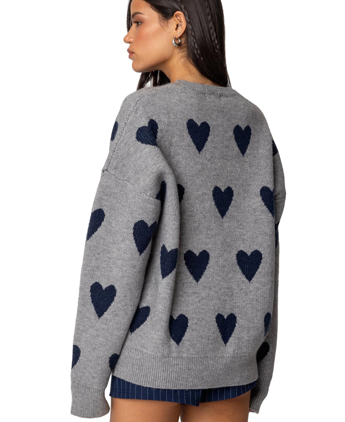 Edikted Women's Big Heart Oversized Sweater