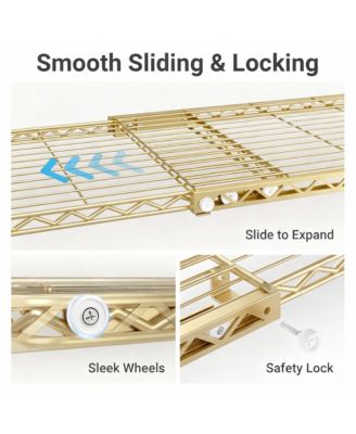 Adjustable Metal Garment Rack with Shelves and Rods for Space Maximization