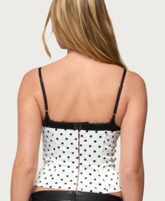 Women's Polka Dot Layered Lacey Bra Corset