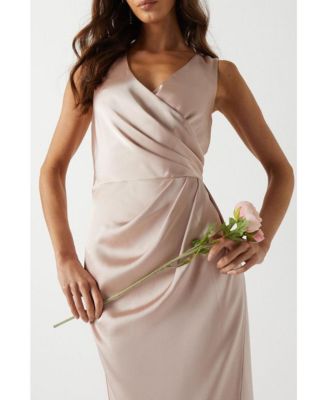 Women's Ruched Satin Bridesmaid Dress