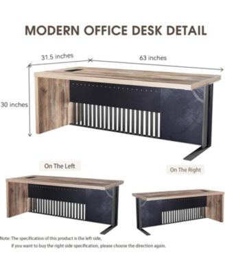 Executive Office Desk with Stainless Steels Sturdy Frame 1.97IN Thick Desktop