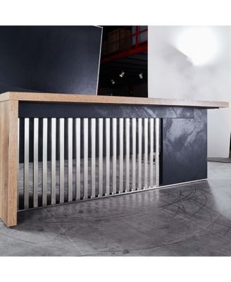 Executive Office Desk with Stainless Steels Sturdy Frame 1.97IN Thick Desktop