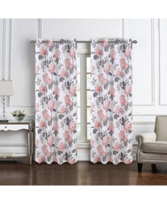 100% Polyester 200 GSM Hydrangea Printed Blackout Grommet Curtain Panel 54" x 84"