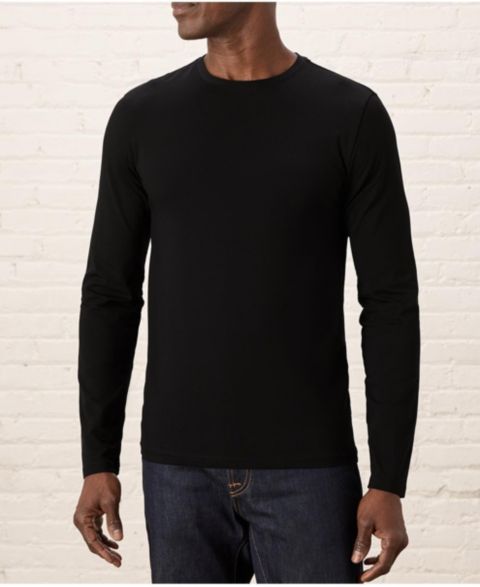Мужская футболка Pact Luxe Signature Slim Long Sleeve Tee Made With Organic Cotton, цвет: Чёрный