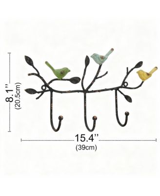 Rustic Metal Bird-Branch Coat Rack for Home Decor
