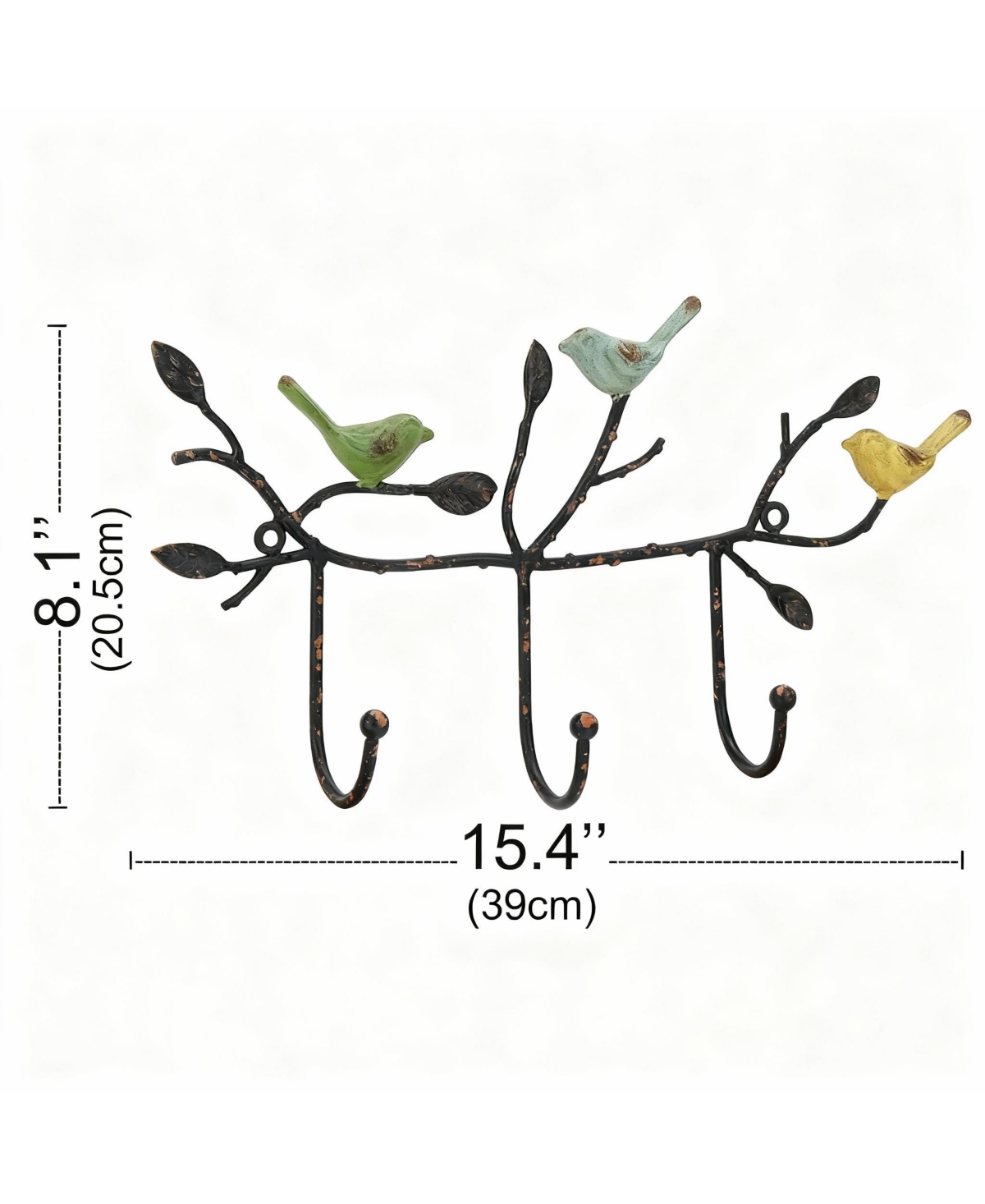 Yigii Rustic Metal Bird-Branch Coat Rack for Home Decor